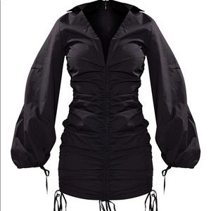 BNWT PLT V Neck Ruched Adjustable Shirt Dress